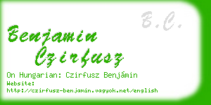 benjamin czirfusz business card