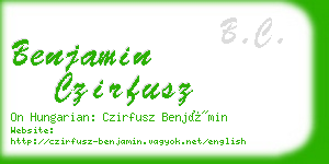 benjamin czirfusz business card